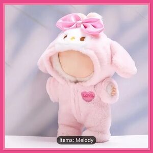 Adorable Labubu Pink Plush Melody Bunny Costume